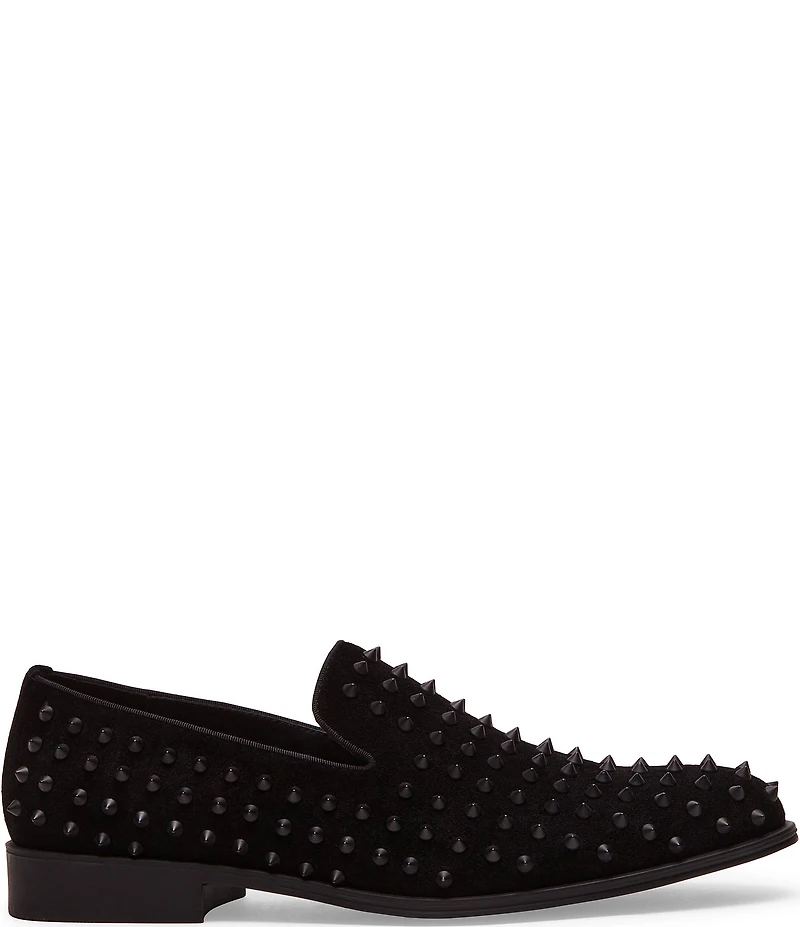 Steve Madden Men's Bentram Suede Spiked Studded Detail Slip On Loafers