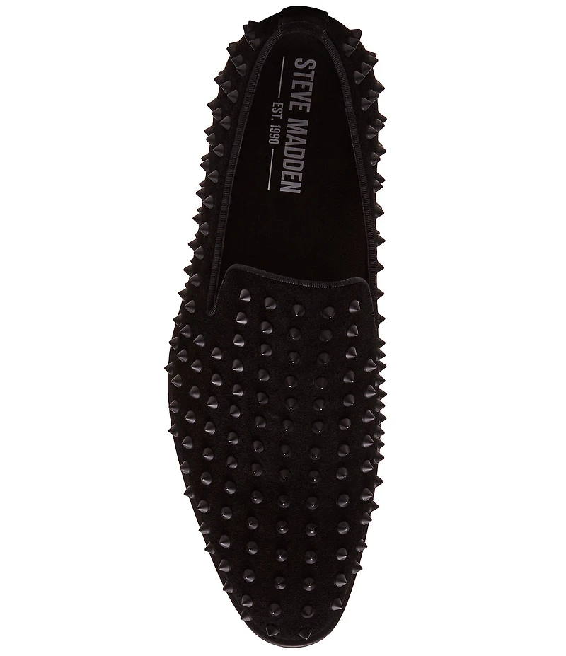 Steve Madden Men's Bentram Suede Spiked Studded Detail Slip On Loafers