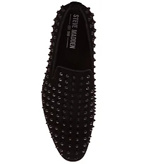 Steve Madden Men's Bentram Suede Spiked Studded Detail Slip On Loafers