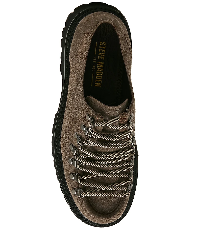 Steve Madden Men's Campello Suede Hiker Derby Lug Sole Oxford