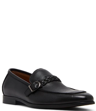 Steve Madden Men's Chauncey Leather Braid Detail Dress Loafers