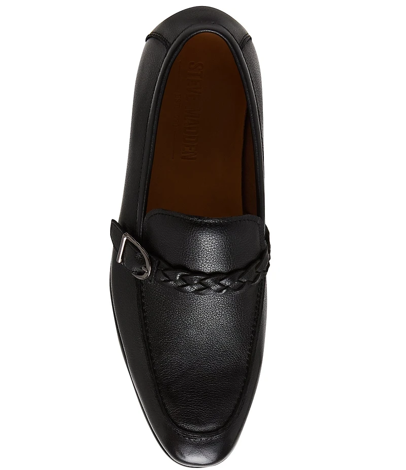 Steve Madden Men's Chauncey Leather Braid Detail Dress Loafers