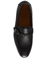 Steve Madden Men's Chauncey Leather Braid Detail Dress Loafers