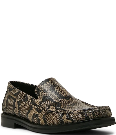 Steve Madden Men's Chester Snake Print Leather Loafers