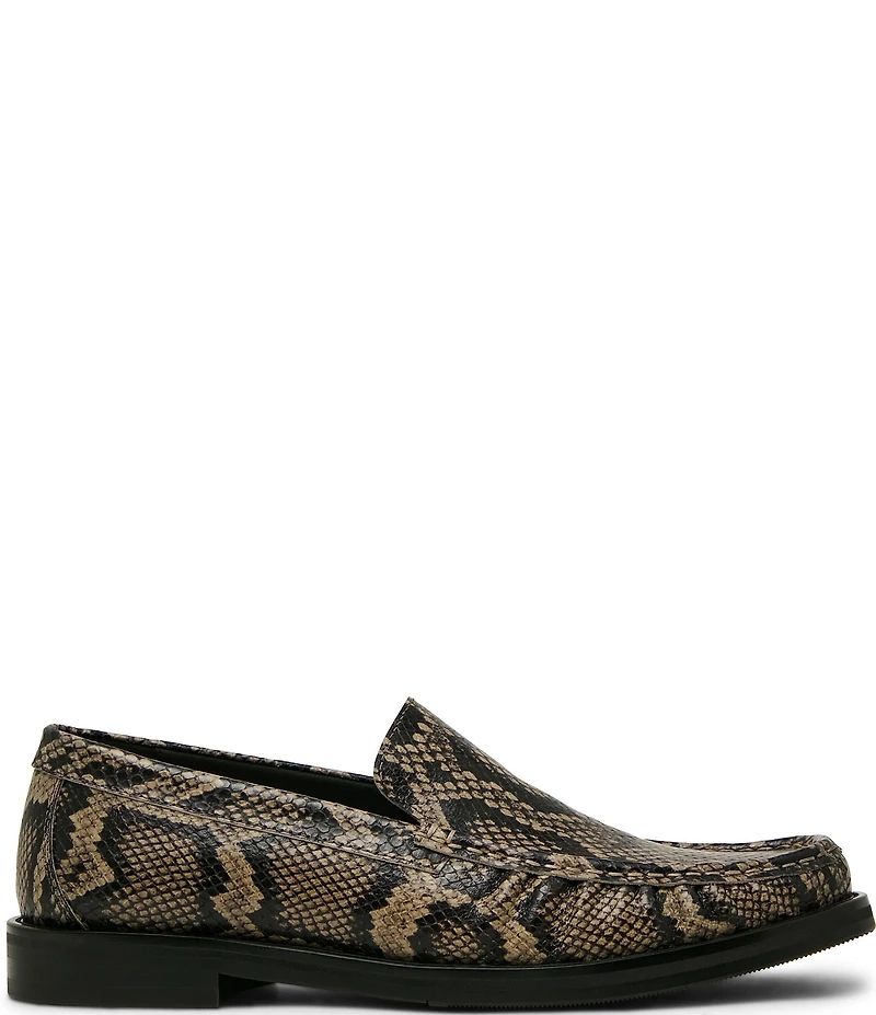 Steve Madden Men's Chester Snake Print Leather Loafers