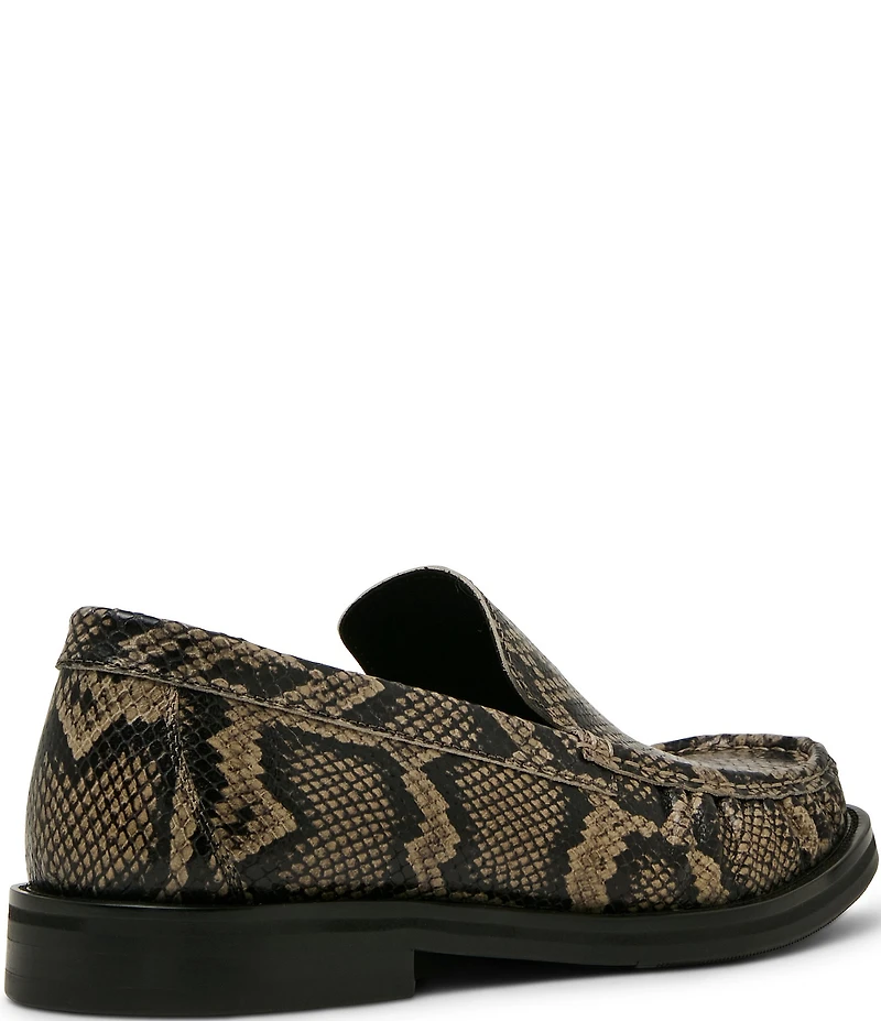 Steve Madden Men's Chester Snake Print Leather Loafers