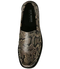 Steve Madden Men's Chester Snake Print Leather Loafers