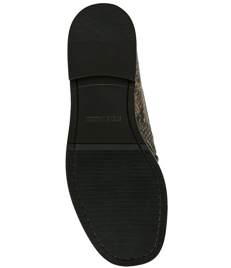 Steve Madden Men's Chester Snake Print Leather Loafers