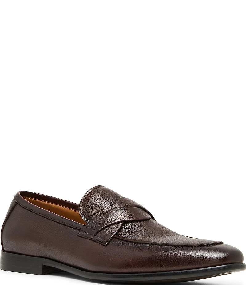 Steve Madden Men's Chevoit Leather Slip On Dress Loafers