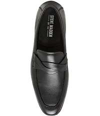 Steve Madden Men's Chevoit Leather Slip On Dress Loafers
