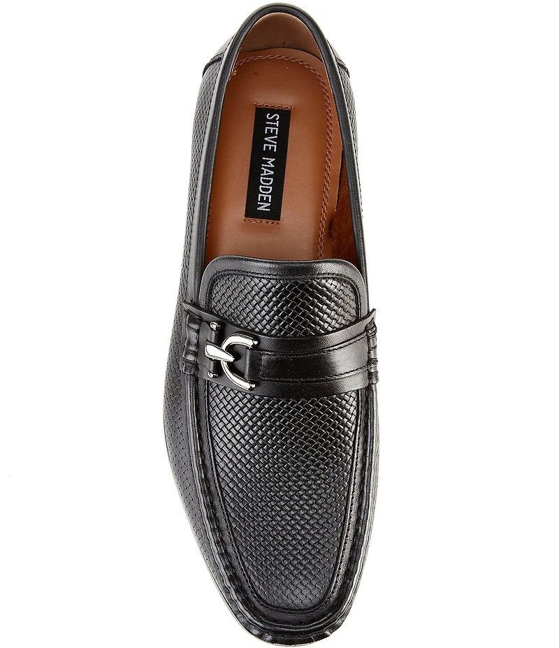 Steve Madden Men's Chivan Quilted Leather Bit Buckle Dress Slip On Loafers