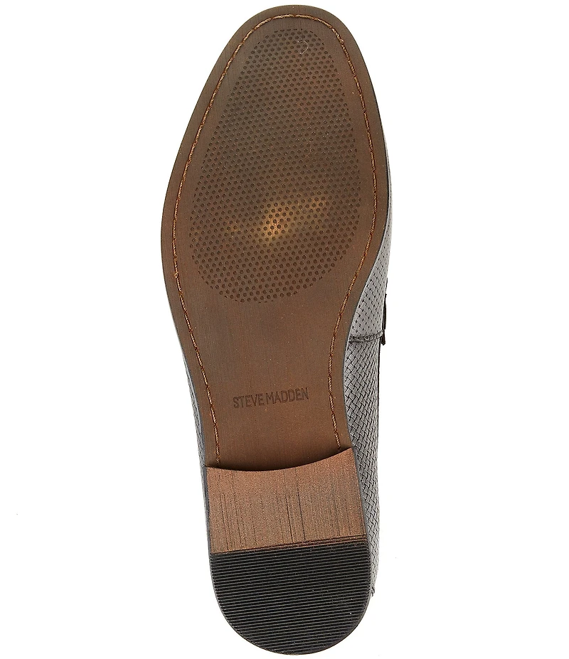 Steve Madden Men's Chivan Quilted Leather Bit Buckle Dress Slip On Loafers