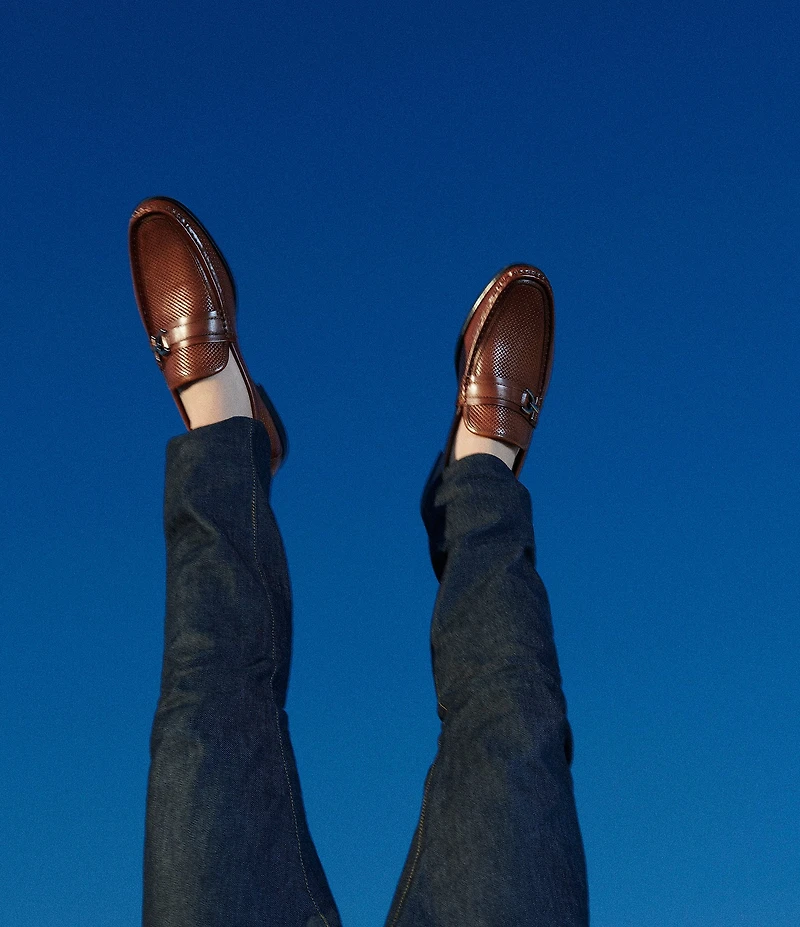 Steve Madden Men's Chivan Quilted Leather Bit Buckle Dress Slip On Loafers