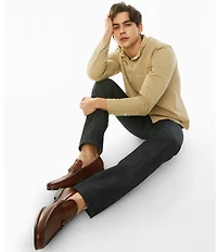 Steve Madden Men's Chivan Quilted Leather Bit Buckle Dress Slip On Loafers