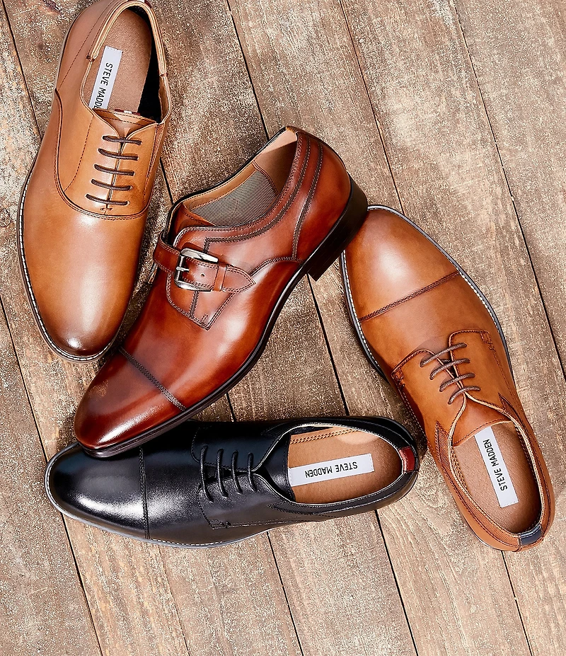 Steve Madden Men's Covet Leather Monk Strap Oxfords