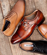 Steve Madden Men's Covet Leather Monk Strap Oxfords