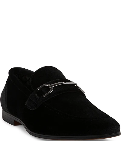Steve Madden Men's Crusadr Velvet Bit Buckle Dress Loafers