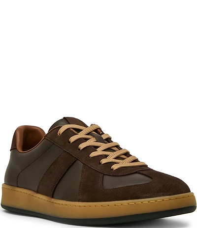 Steve Madden Men's Delmarei Leather and Suede Low Top Gum Sole Sneakers