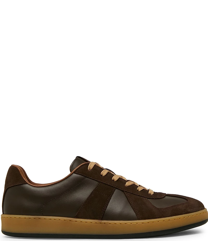 Steve Madden Men's Delmarei Leather and Suede Low Top Gum Sole Sneakers