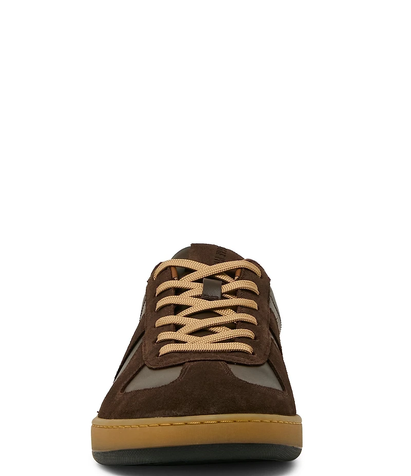 Steve Madden Men's Delmarei Leather and Suede Low Top Gum Sole Sneakers