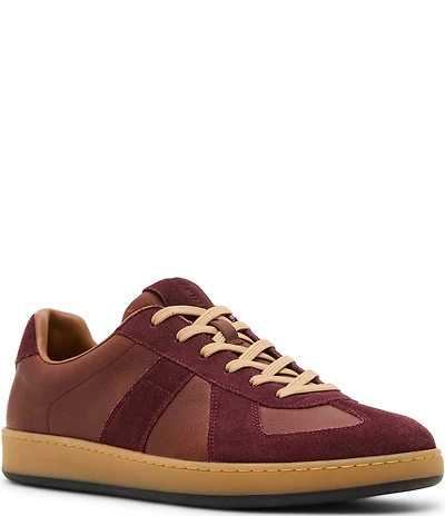 Steve Madden Men's Delmarei Leather and Suede Low Top Gum Sole Sneakers