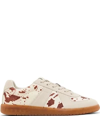 Steve Madden Men's Dixon Cow Print Calf Hair Low-Top Gum Sole Sneakers