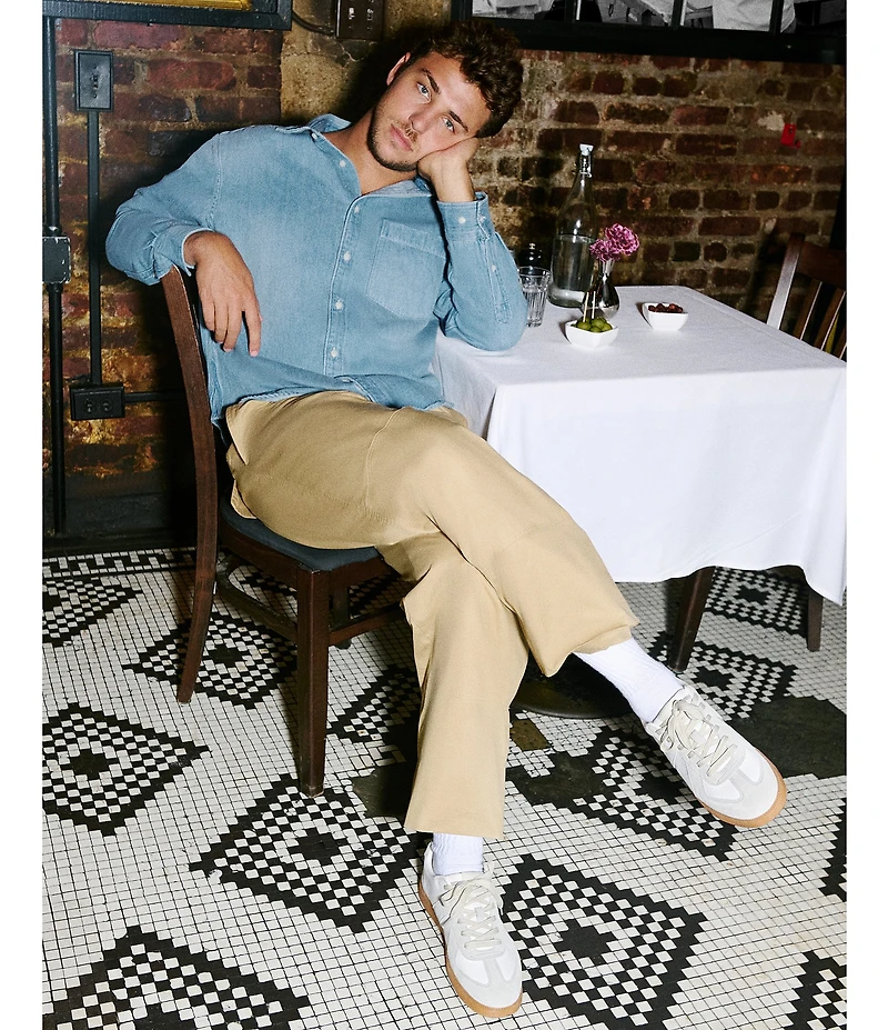 Steve Madden Men's Dixon Leather and Suede Low-Top Gum Sole Sneakers