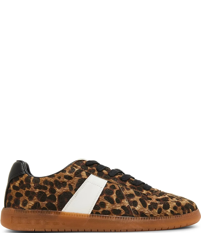 Steve Madden Men's Dixon Leopard Calf Hair Low-Top Gum Sole Sneakers