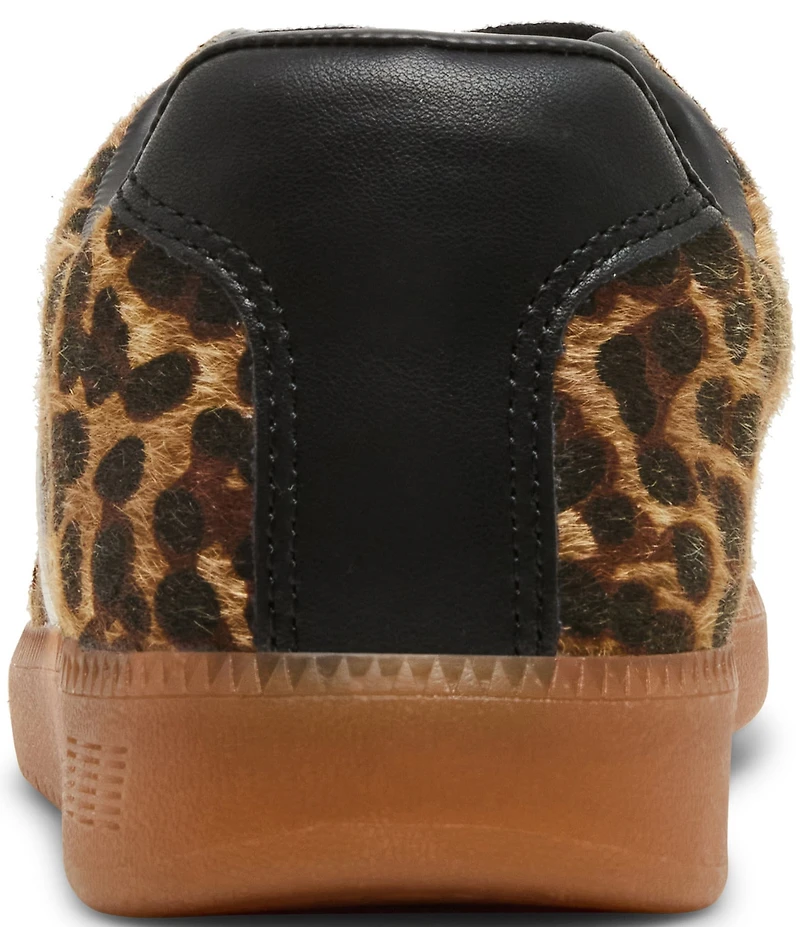 Steve Madden Men's Dixon Leopard Calf Hair Low-Top Gum Sole Sneakers