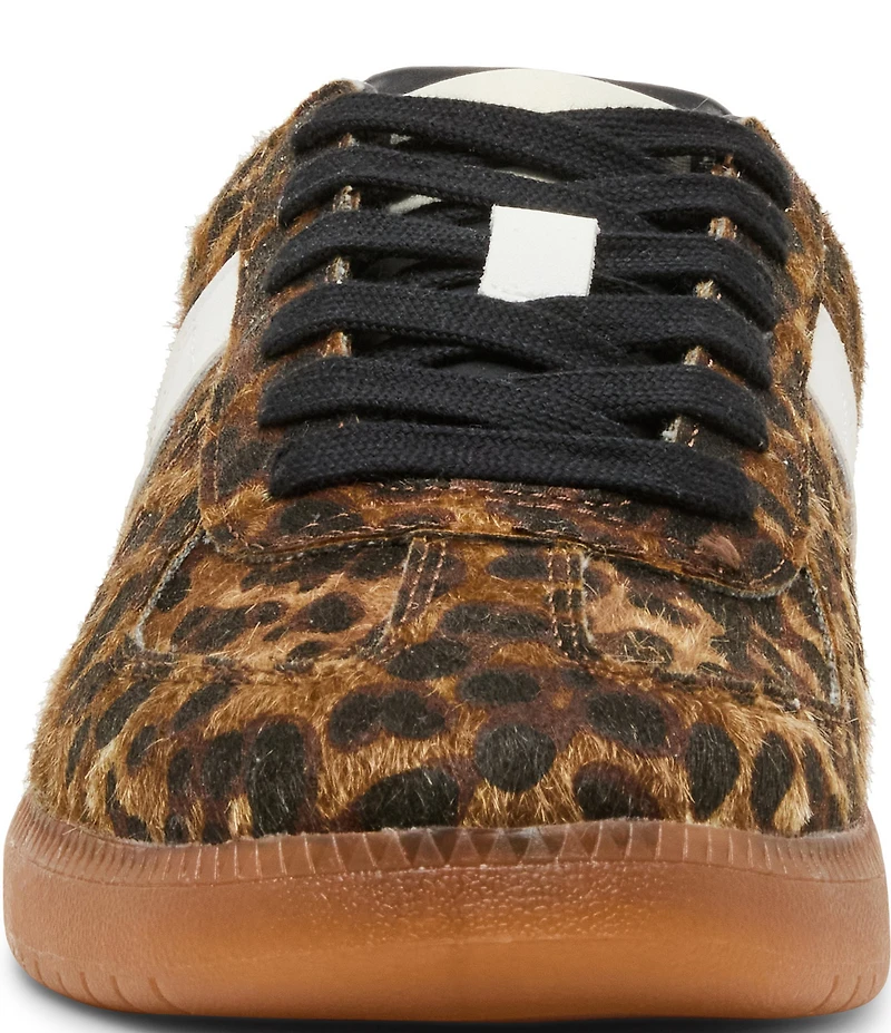 Steve Madden Men's Dixon Leopard Calf Hair Low-Top Gum Sole Sneakers
