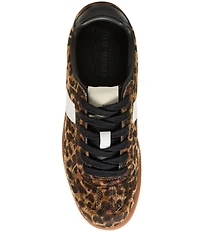 Steve Madden Men's Dixon Leopard Calf Hair Low-Top Gum Sole Sneakers