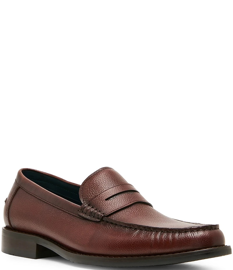 Steve Madden Men's Duncan Tumbled Leather Penny Loafers