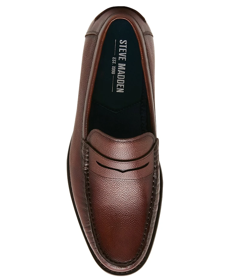 Steve Madden Men's Duncan Tumbled Leather Penny Loafers