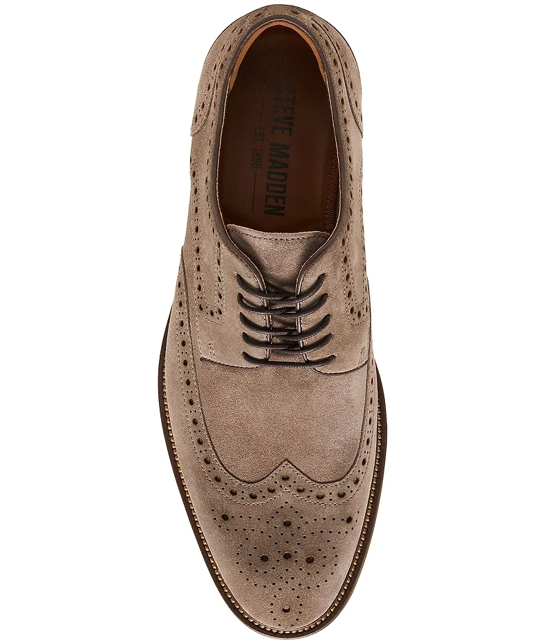 Steve Madden Men's Eckley Wingtip Suede Oxfords