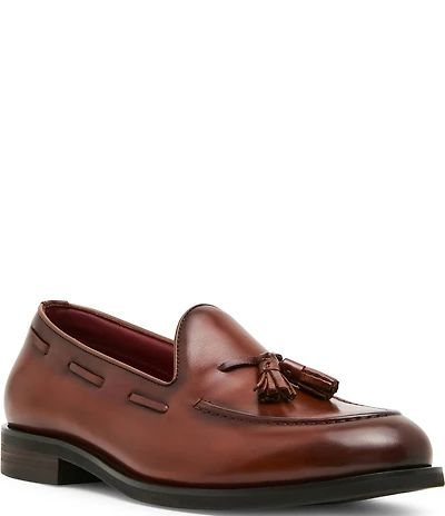 Steve Madden Men's Elgin Leather Tassel Dress Slip On Loafers