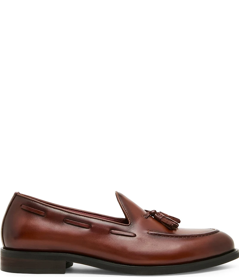 Steve Madden Men's Elgin Leather Tassel Dress Slip On Loafers