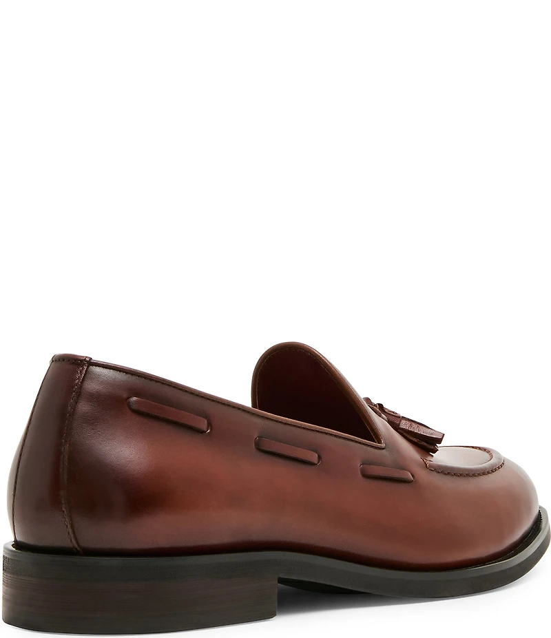 Steve Madden Men's Elgin Leather Tassel Dress Slip On Loafers