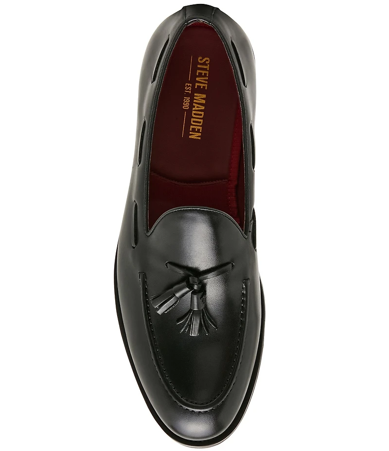 Steve Madden Men's Elgin Leather Tassel Dress Slip On Loafers