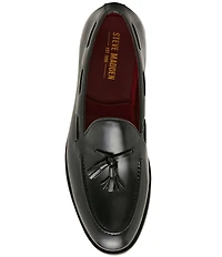 Steve Madden Men's Elgin Leather Tassel Dress Slip On Loafers