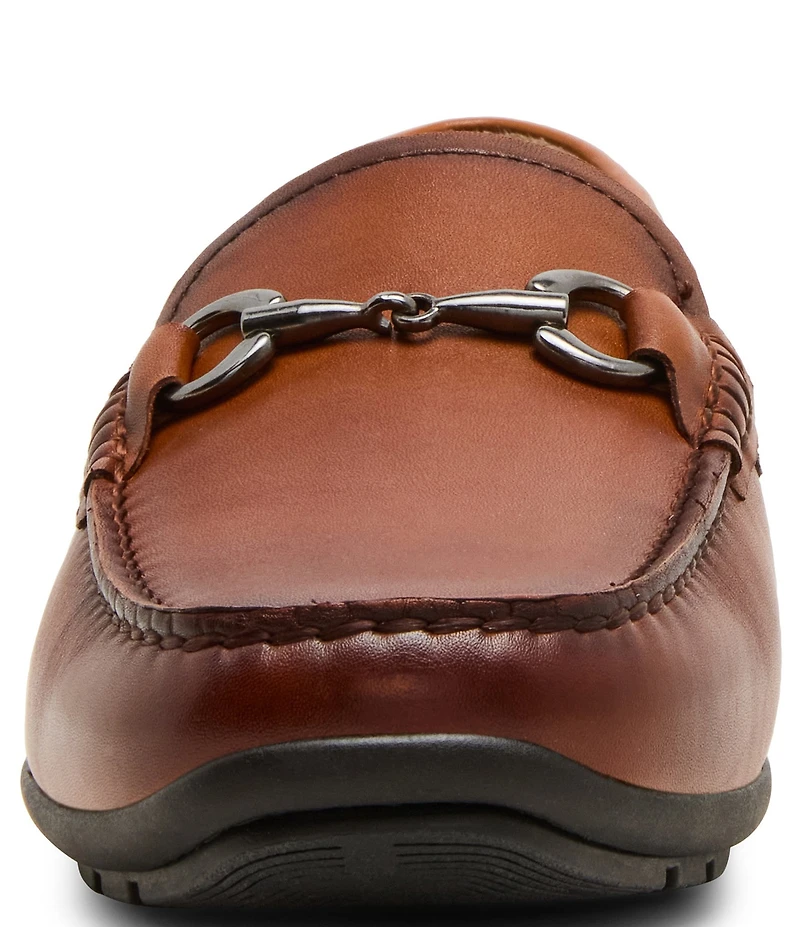 Steve Madden Men's Emerson Leather Bit Buckle Slip On Loafers