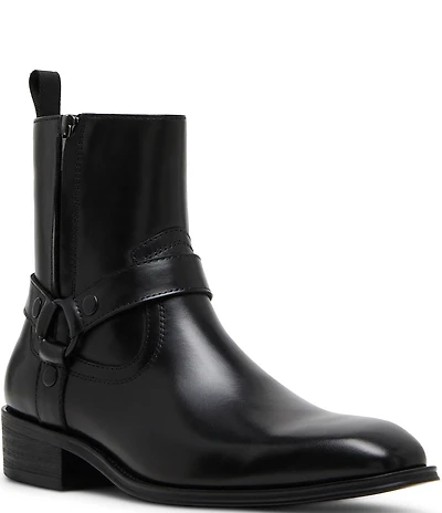 Steve Madden Men's Essen Leather O-Ring Harness Hardware Boots