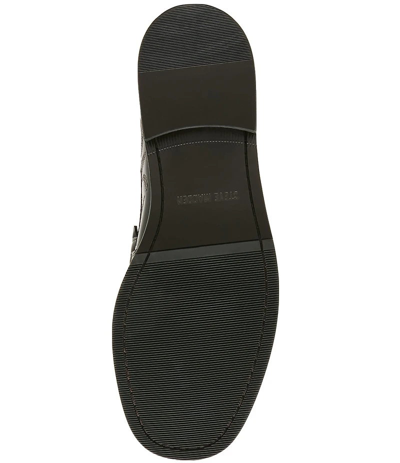 Steve Madden Men's Exeter Western Stitch Detail Leather Penny Loafers