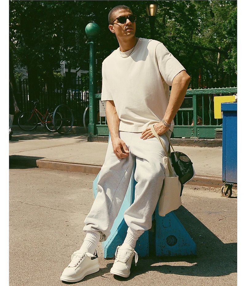 Steve Madden Men's Frosted Contrast Collar Leather Sneakers