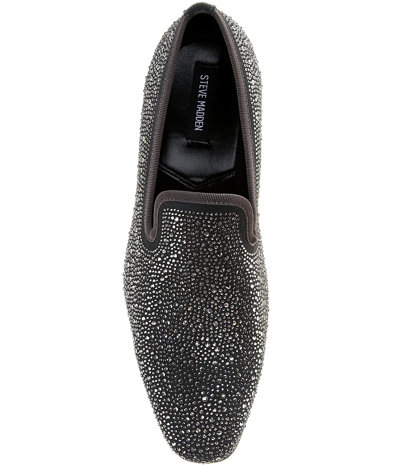 Steve Madden Men's George Rhinestone Embellished Slip On Loafers