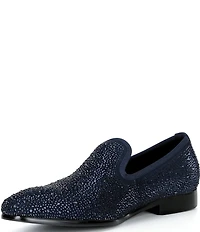 Steve Madden Men's George Rhinestone Embellished Slip On Loafers