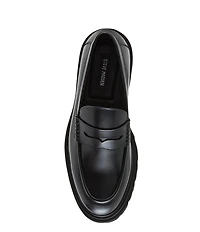 Steve Madden Men's Halian Leather Lug Sole Penny Loafers