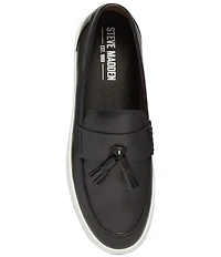 Steve Madden Men's Hatfield Leather Tassel Slip On Loafers