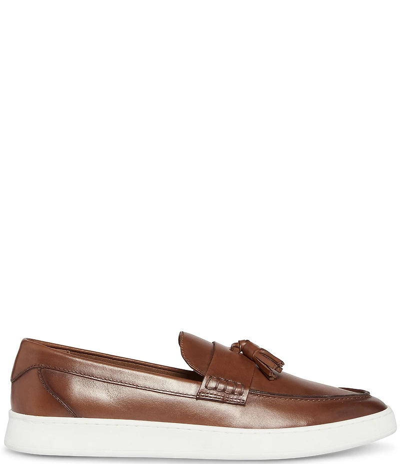 Steve Madden Men's Hatfield Leather Tassel Slip On Loafers