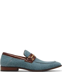 Steve Madden Men's Jamode Denim Bit Buckle Dress Slip On Loafers