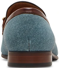 Steve Madden Men's Jamode Denim Bit Buckle Dress Slip On Loafers